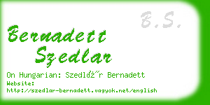 bernadett szedlar business card